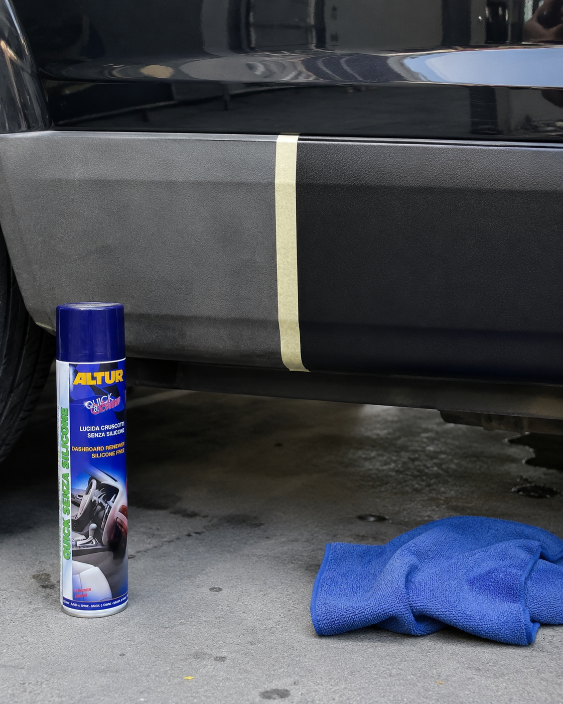 Obnova boje vanjske plastike i branika proizvodom Altur Quick Senza Silicone